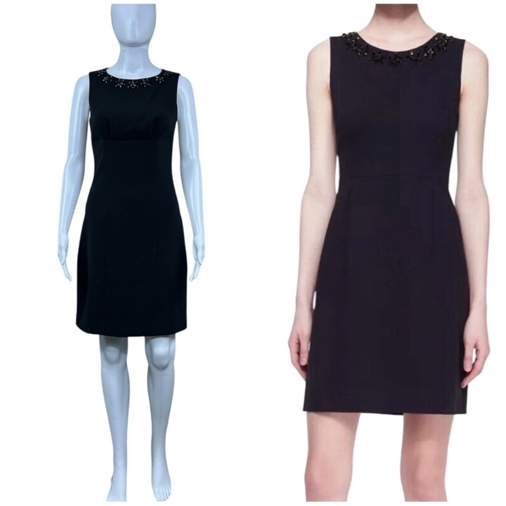 Kate Spade Diana Sheath Crepe Embellished Dress Size 6 Quiet Luxury Old Money